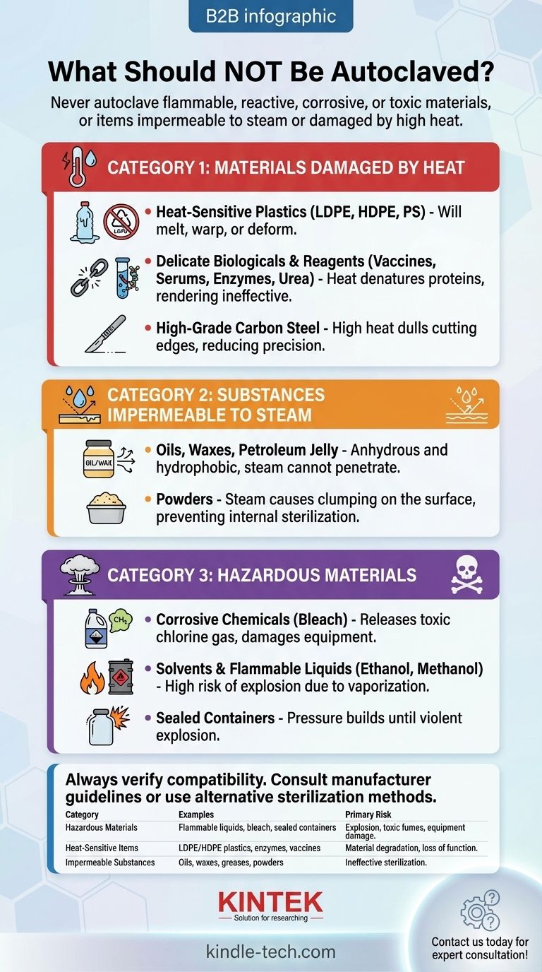 オートクレーブにかけてはならないものは？損傷と危険を避けるためのガイド ビジュアルガイド
