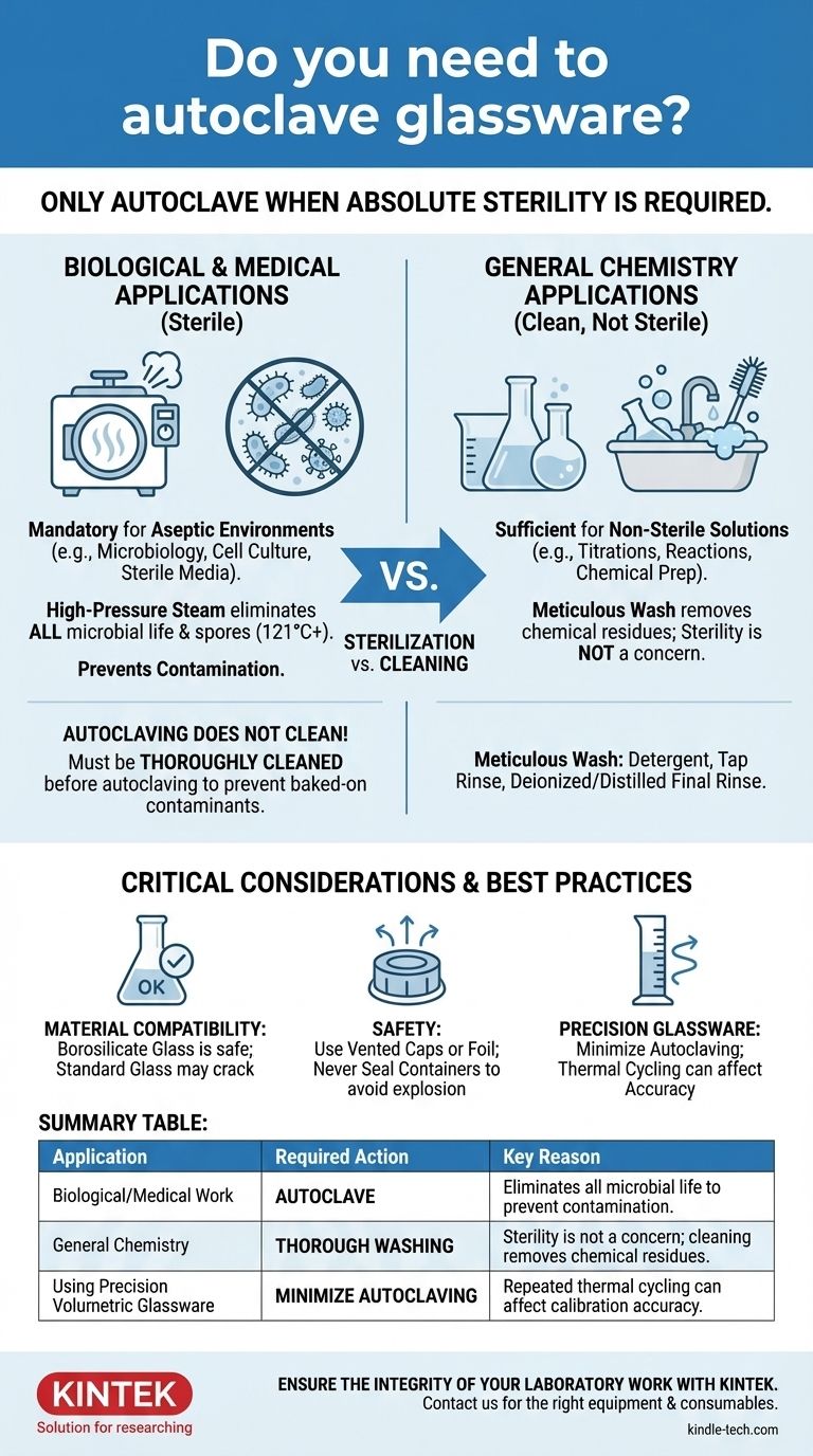 Você precisa autoclavar vidraria? Um Guia para Esterilização vs. Limpeza Guia Visual