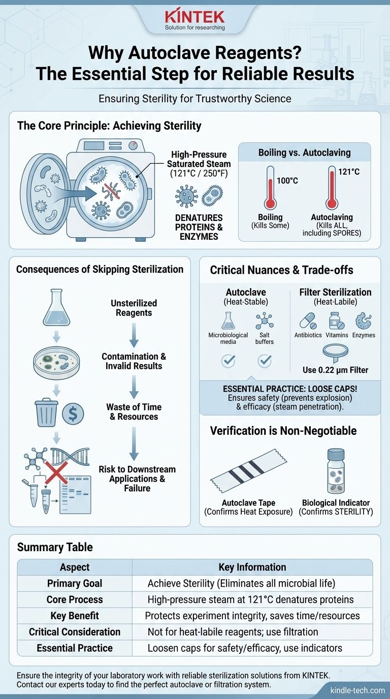 사용 전 준비된 시약을 오토클레이브하는 것이 중요한 이유는 무엇입니까? 멸균 상태와 신뢰할 수 있는 결과 보장 시각적 가이드