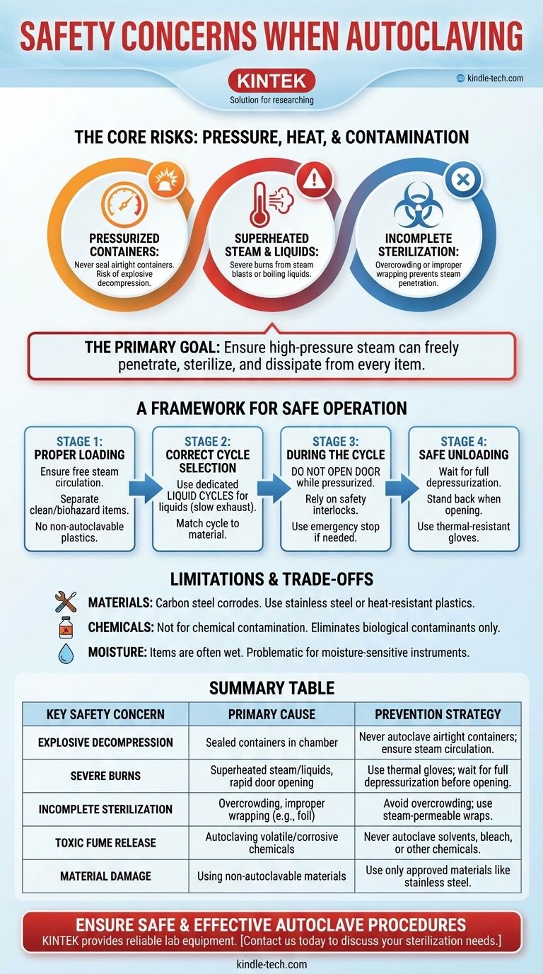 Quais são as preocupações de segurança ao autoclavar? Um Guia para Prevenir Queimaduras, Explosões e Bioameaças Guia Visual