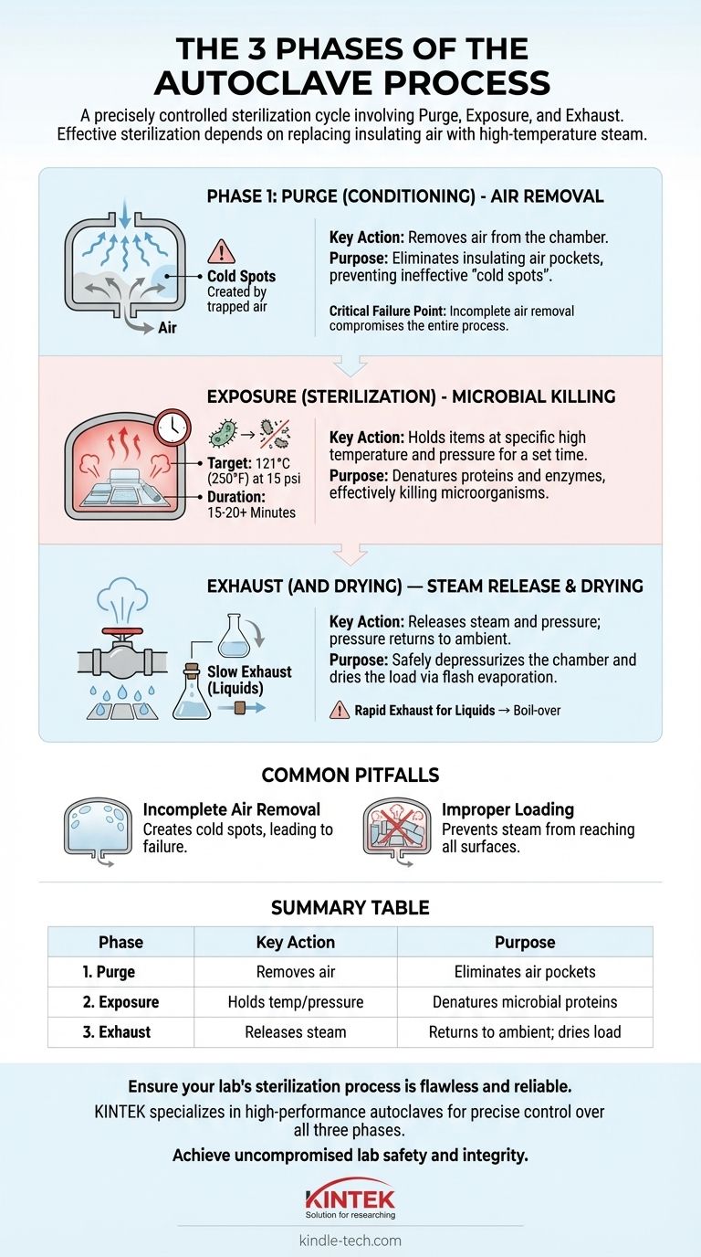 Quais são as 3 fases do processo de autoclave? Esterilização Mestra para Segurança Laboratorial Guia Visual