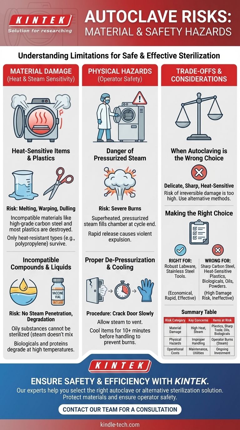Qual è un potenziale rischio derivante dall'uso di un'autoclave? Evita costosi danni ai materiali nel tuo laboratorio Guida Visiva
