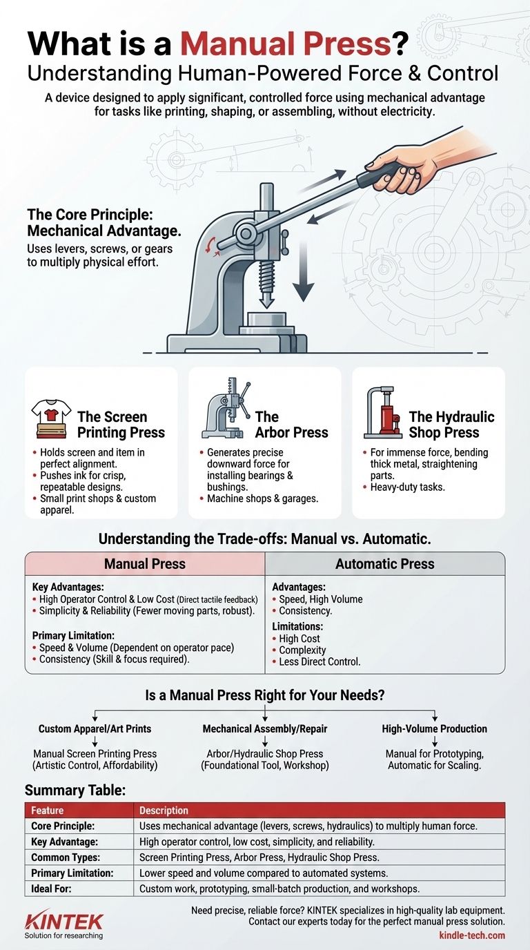 Was ist eine Handpresse? Ein Leitfaden für menschenbetriebene Kraft und Präzision Visuelle Anleitung