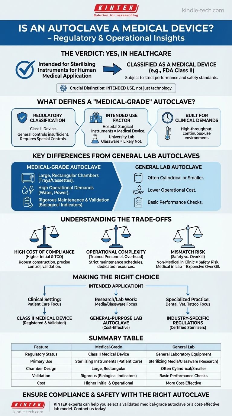 Is an autoclave a medical device? Understanding Regulatory Classification and Intended Use Visual Guide