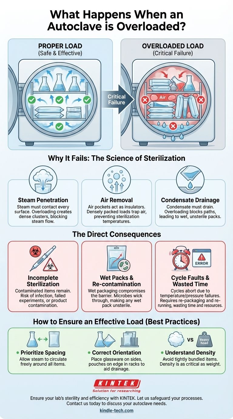 オートクレーブが過負荷になるとどうなりますか？滅菌の失敗とウェットパックを保証します。 ビジュアルガイド