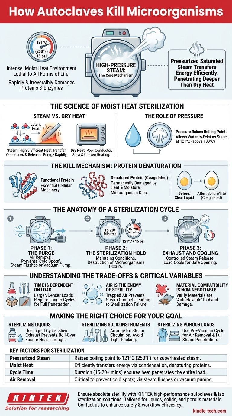 オートクレーブはどのようにして微生物を殺菌するのか？滅菌のための高圧蒸気の力 ビジュアルガイド