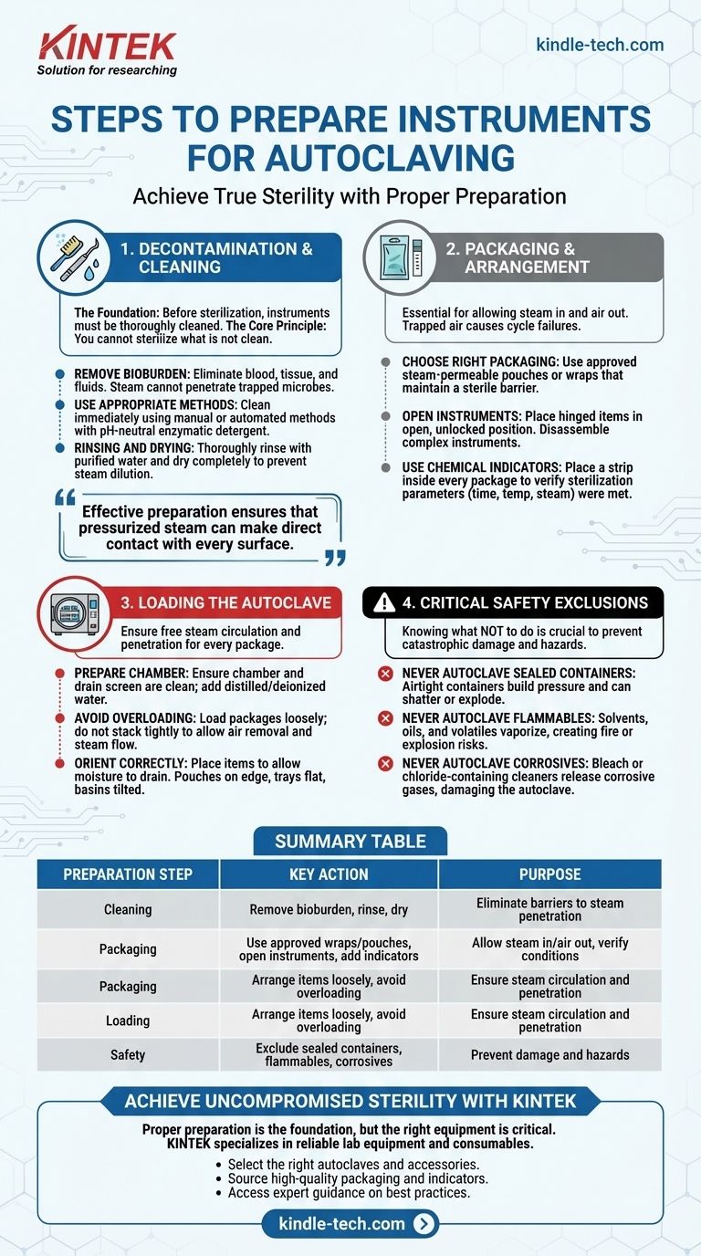 오토클레이브를 위한 기구 준비 단계는 무엇인가요? 멸균을 보장하고 장비를 보호하세요 시각적 가이드