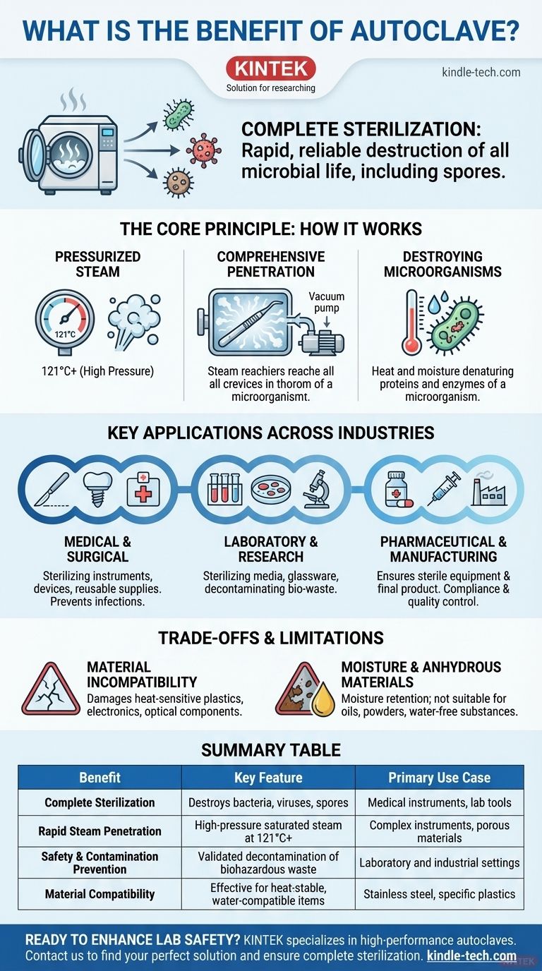 Was ist der Vorteil eines Autoklaven? Erreichen Sie eine schnelle, zuverlässige Sterilisation für Ihr Labor Visuelle Anleitung