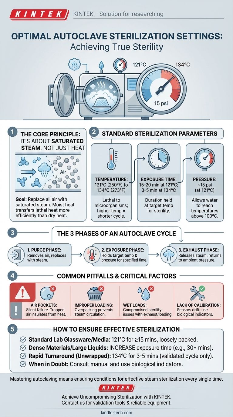 What are the settings for autoclave sterilization? Ensure Reliable Sterility with Proper Parameters Visual Guide
