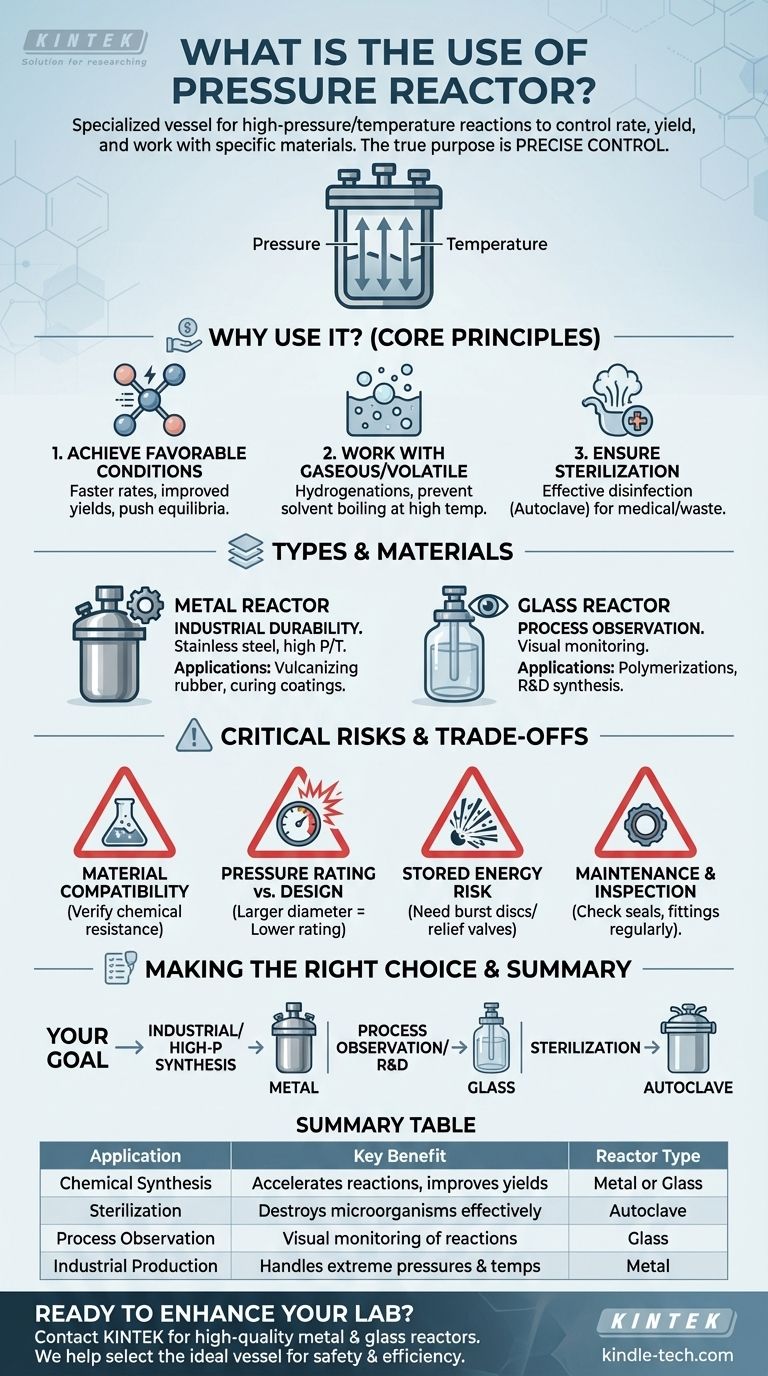 압력 반응기의 용도는 무엇인가요? 반응 제어 및 수율 향상 시각적 가이드