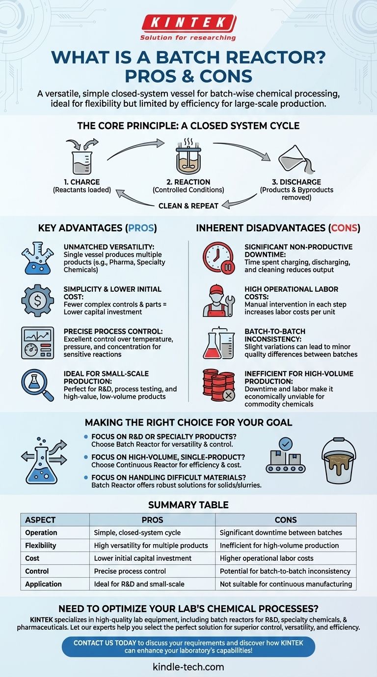 Quali sono i pro e i contro dei reattori batch? Bilanciare flessibilità ed efficienza per il tuo laboratorio Guida Visiva