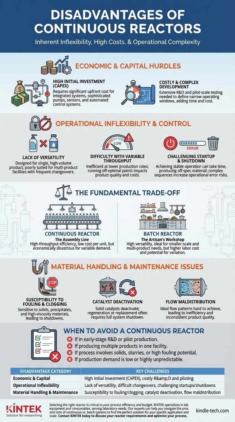 Was sind die Nachteile von kontinuierlichen Reaktoren? Verstehen Sie die Kompromisse, bevor Sie investieren. Visuelle Anleitung