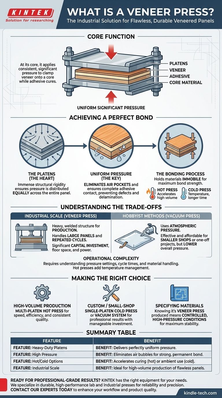 Was ist eine Furnierpresse? Erzielen Sie eine perfekte, delaminationsfreie Verklebung Visuelle Anleitung