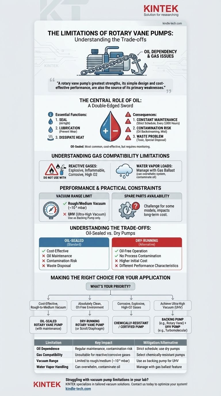 旋片泵有哪些局限性？了解对油的依赖性与气体兼容性 图解指南