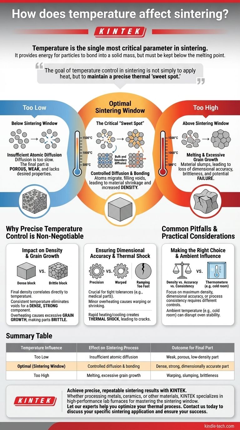 How does temperature affect sintering? Master the Thermal Sweet Spot for Dense, Strong Parts Visual Guide