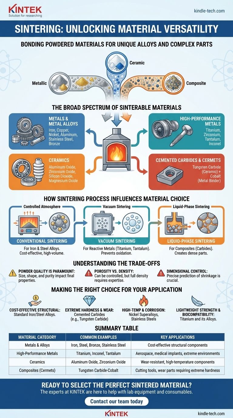 ¿Qué materiales se pueden utilizar en la sinterización? Explore metales, cerámicas y compuestos Guía Visual