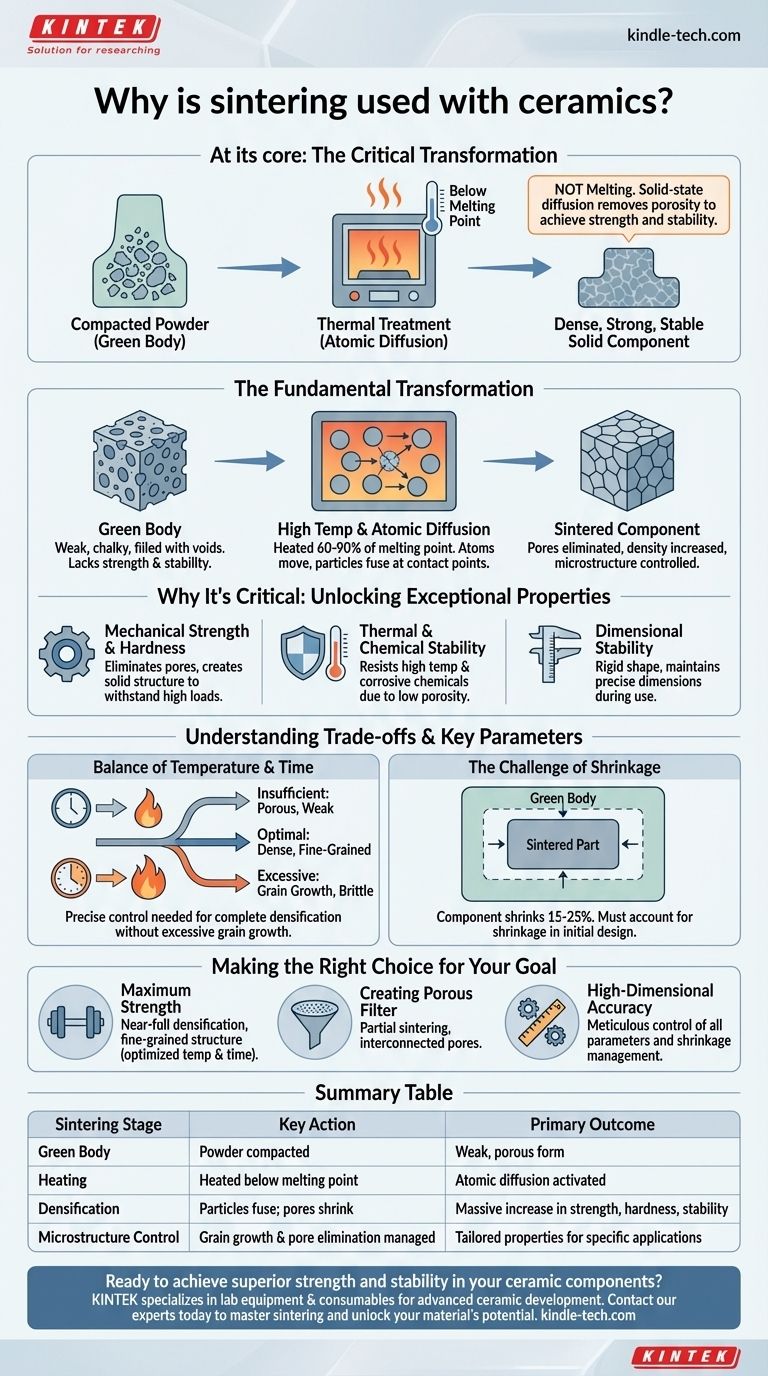 Why is sintering used with ceramics? Unlock Strength and Stability in Your Components Visual Guide