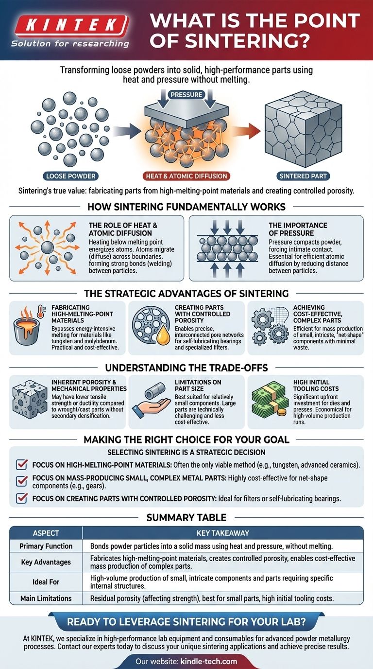 소결(Sintering)의 목적은 무엇인가요? 녹이지 않고도 강하고 복잡한 부품을 만드는 방법 시각적 가이드