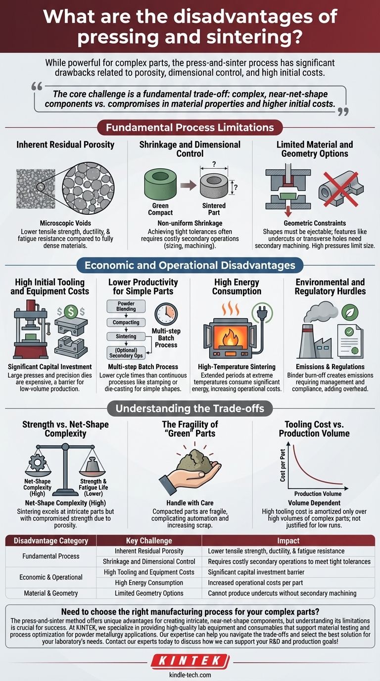 ما هي عيوب الضغط والتلبيد؟ فهم المفاضلات في تعدين المساحيق دليل مرئي