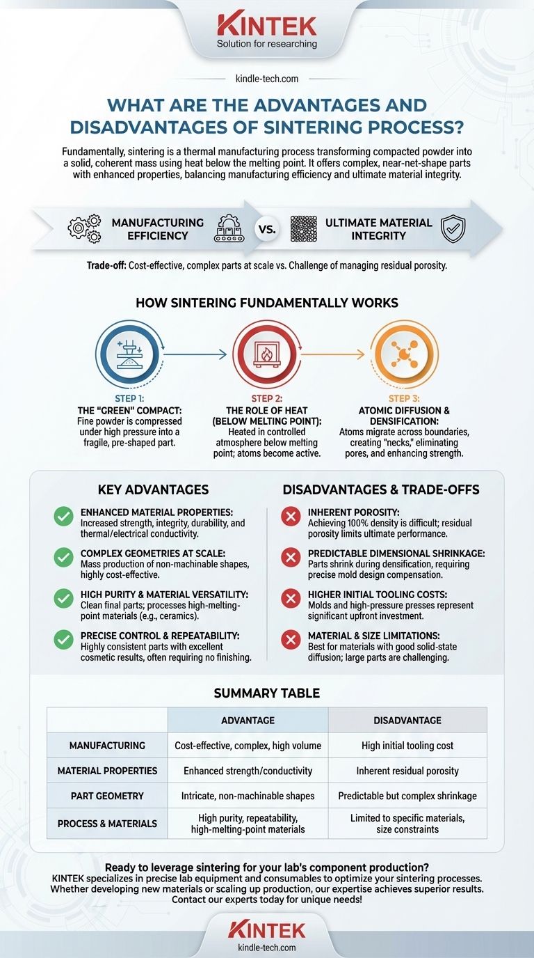 Quels sont les avantages et les inconvénients du processus de frittage ? Équilibrer les formes complexes et les propriétés des matériaux Guide Visuel