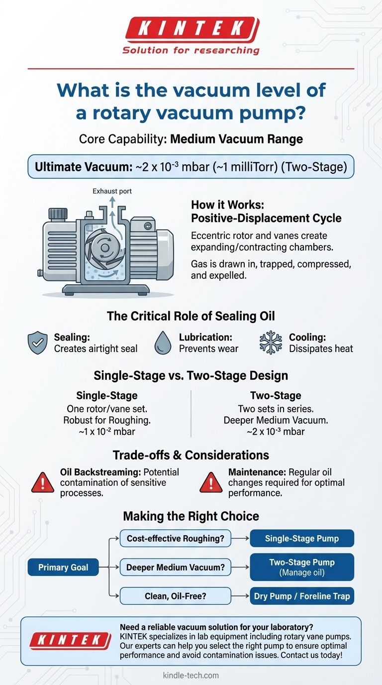 로터리 베인 펌프의 진공도는 얼마입니까? 실험실 또는 산업을 위한 중간 진공 달성 시각적 가이드