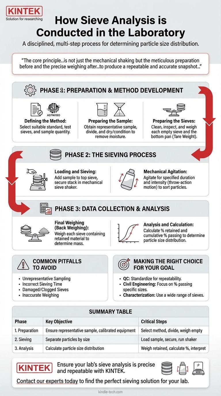 كيف يتم إجراء تحليل المناخل في المختبر؟ دليل خطوة بخطوة لتحديد حجم الجسيمات بدقة دليل مرئي