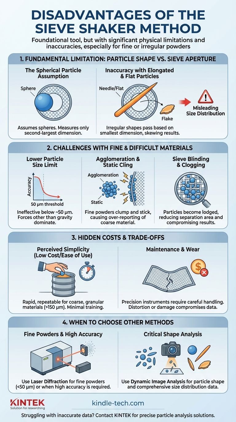 What are the disadvantages of sieve shaker method? Uncover the Critical Limitations for Accurate Particle Analysis Visual Guide