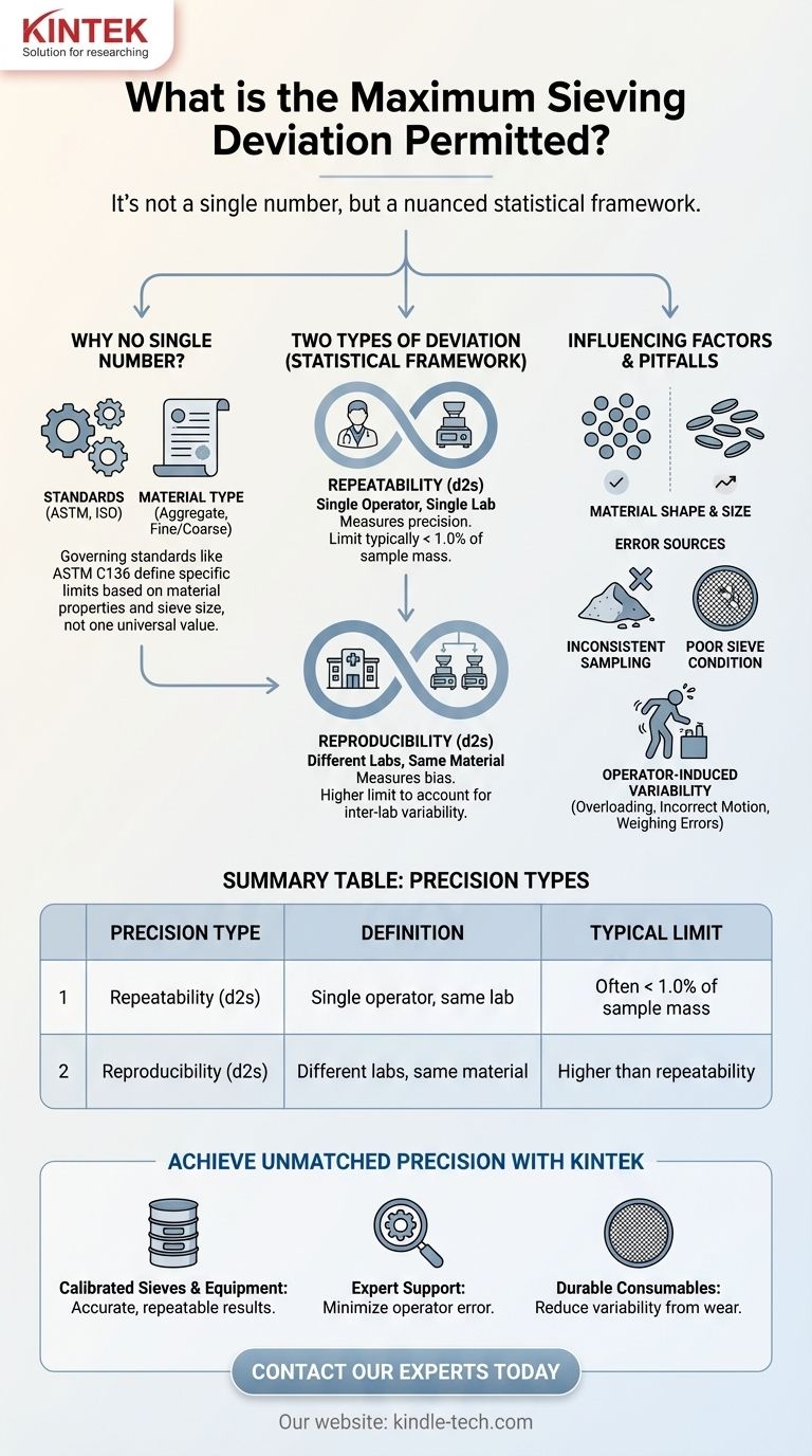 ¿Cuál es la desviación máxima de tamizado permitida? Una guía sobre los límites de precisión de ASTM e ISO Guía Visual