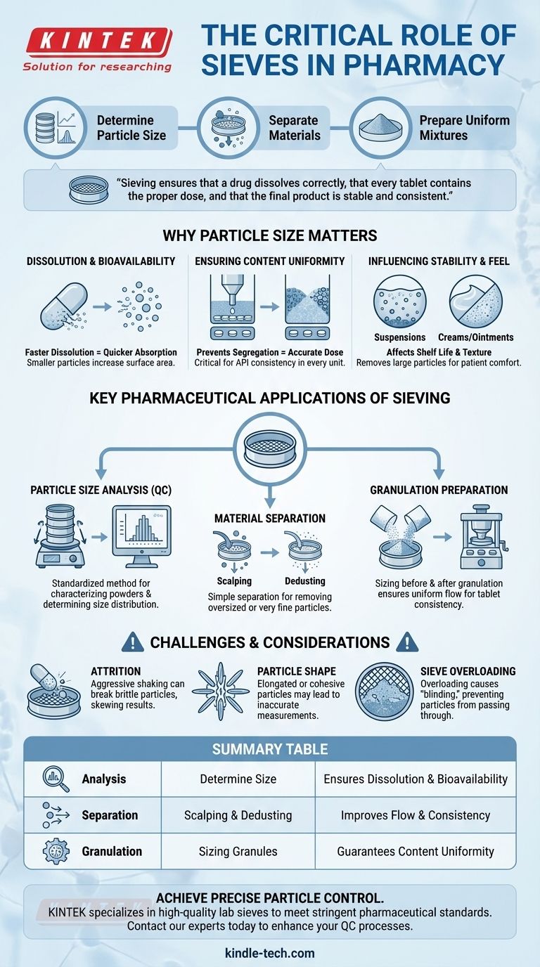 Welche Anwendungen haben Siebe in der Pharmazie? Gewährleisten Sie Arzneimittelsicherheit und -wirksamkeit durch präzise Partikelkontrolle Visuelle Anleitung