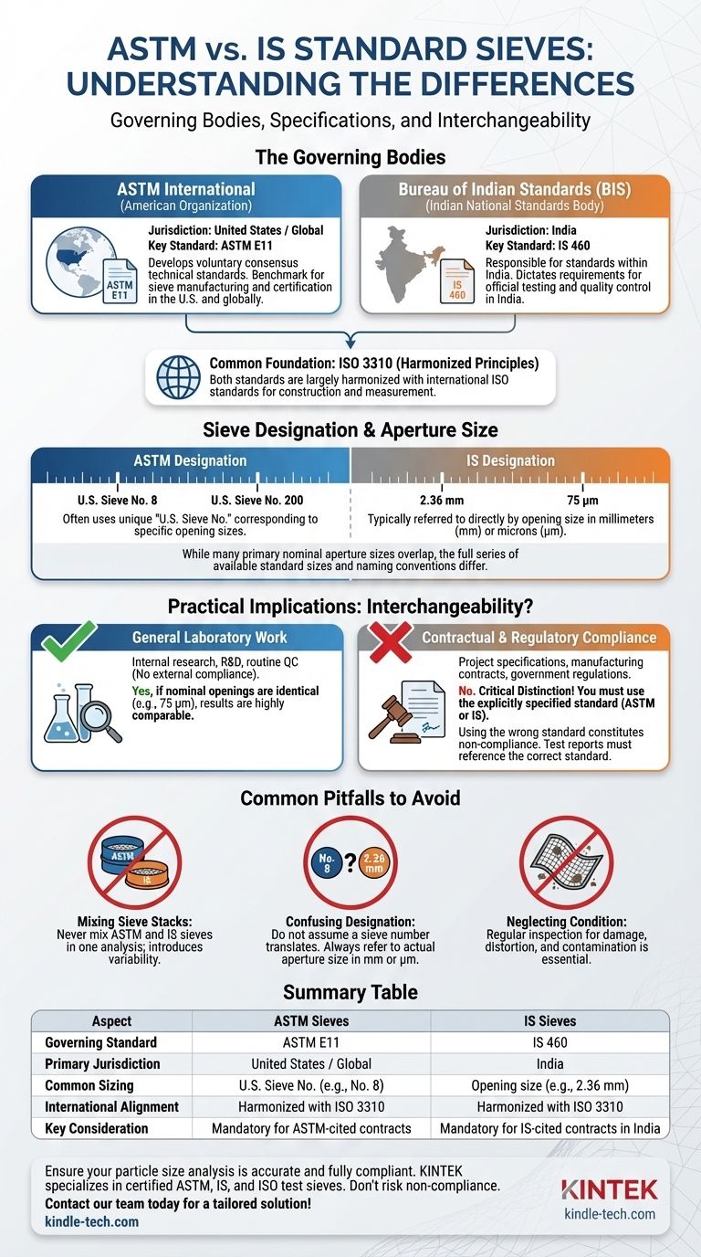 Was ist der Unterschied zwischen ASTM-Standardsieben und IS-Standardsieben? Gewährleisten Sie die Konformität für Ihr Labor Visuelle Anleitung