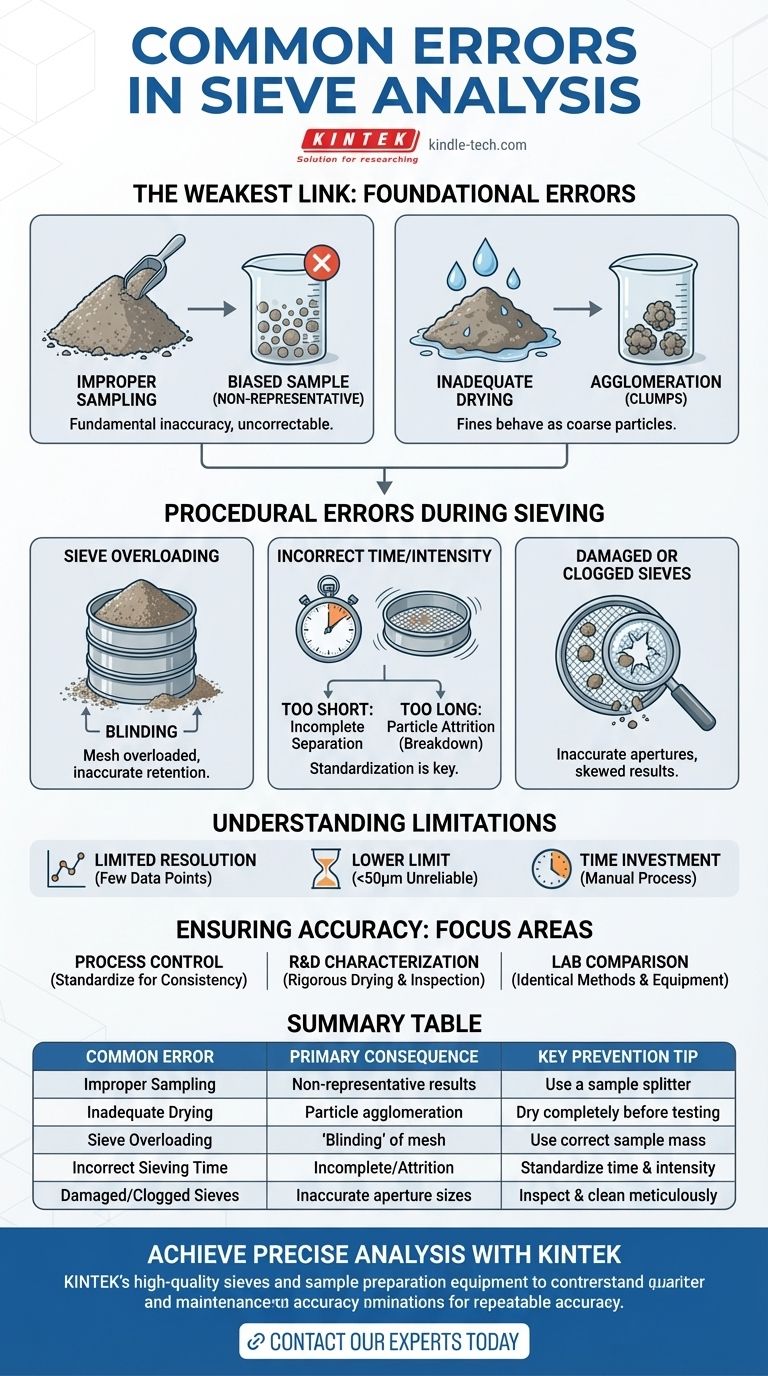 Qual è un errore comune nell'analisi al setaccio? Evita questi errori critici per risultati accurati Guida Visiva