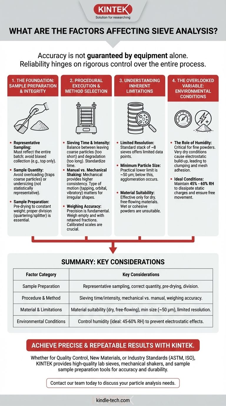 What are the factors affecting sieve analysis? Ensure Accurate Particle Size Distribution Visual Guide