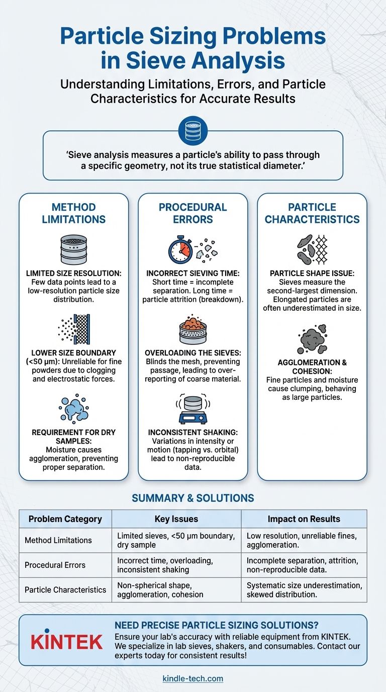 What problems could affect the particles sizing in sieve analysis? Avoid Common Errors for Accurate Results Visual Guide