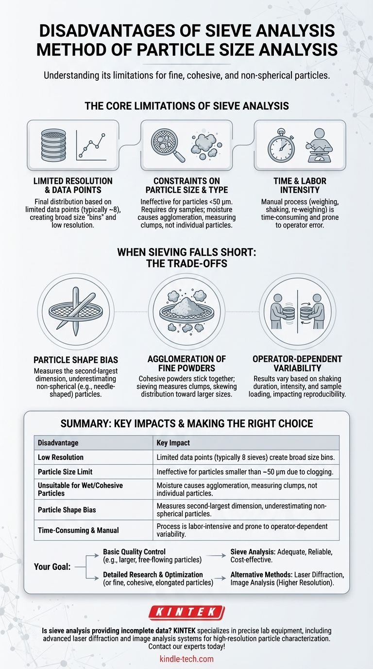 Quali sono gli svantaggi del metodo di analisi granulometrica mediante setacciatura? Principali limitazioni da considerare Guida Visiva