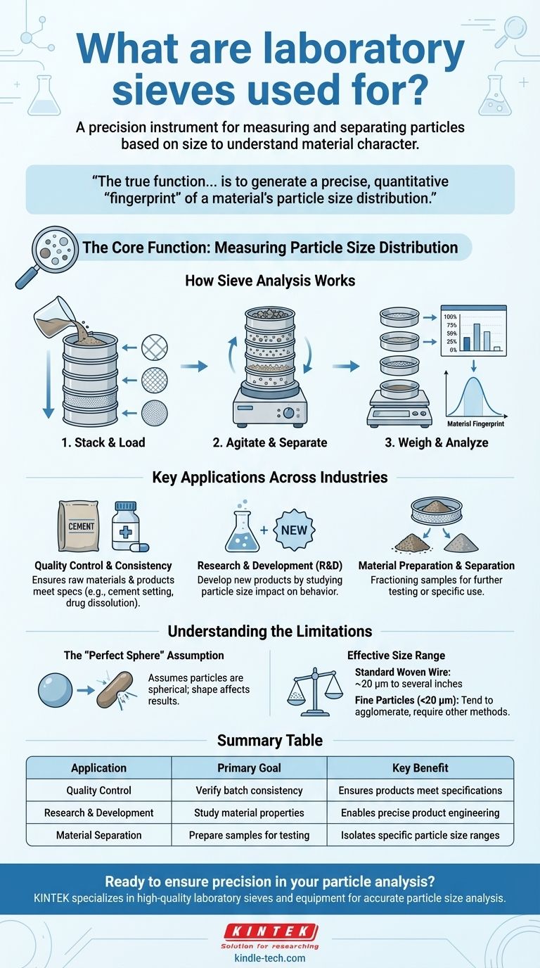 ما هي استخدامات المناخل المخبرية؟ قياس حجم الجسيمات لمراقبة الجودة والبحث والتطوير دليل مرئي