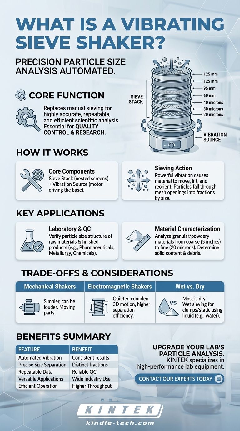Cos'è un setacciatore vibrante? Ottieni un'analisi granulometrica accurata e ripetibile Guida Visiva