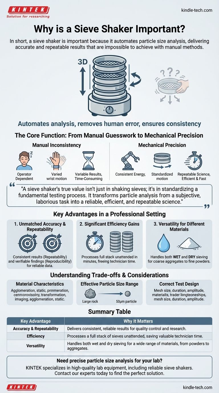 Why is a sieve shaker important? Automate Particle Analysis for Accurate, Repeatable Results Visual Guide