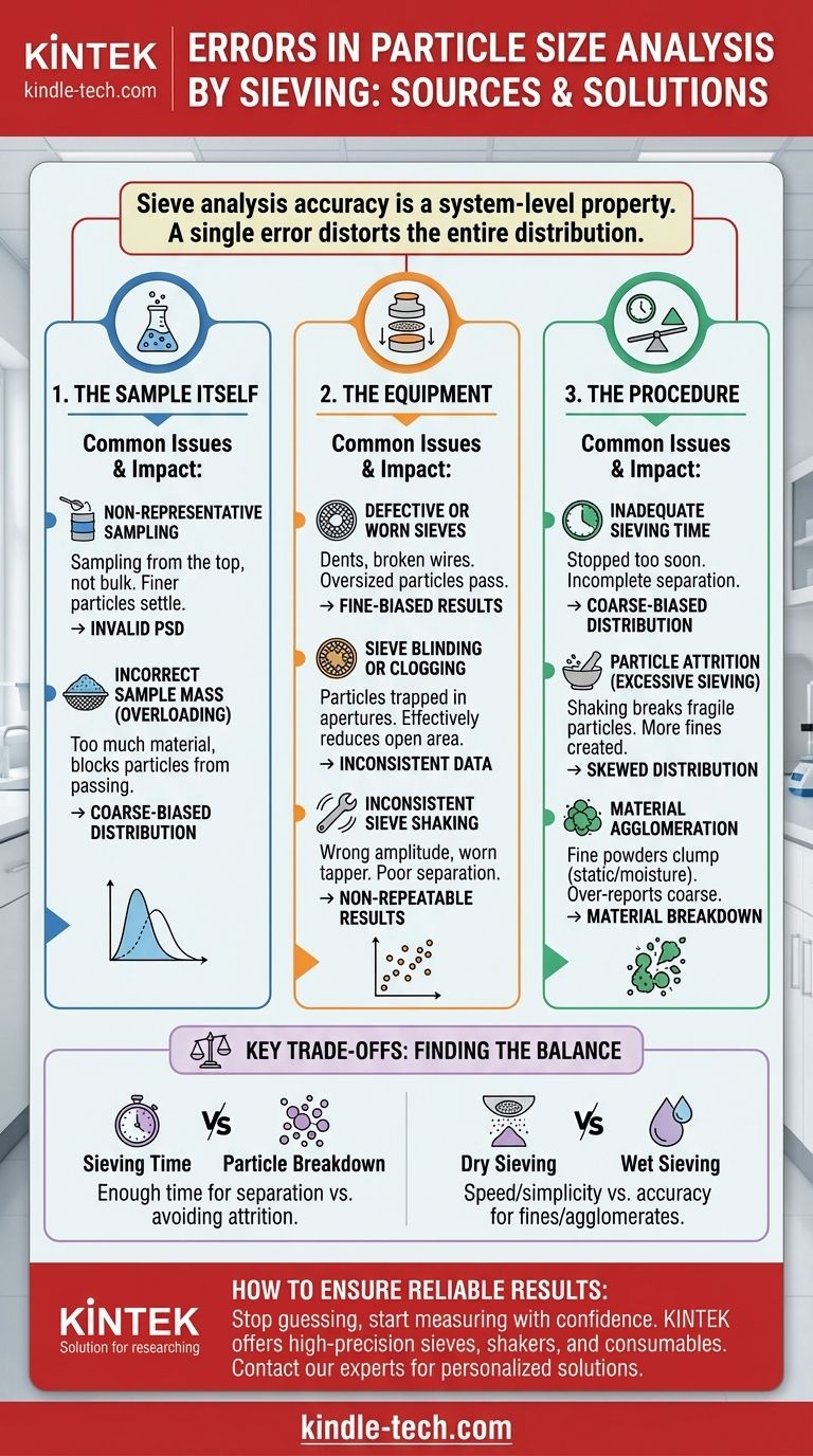 Quali sono gli errori nell'analisi granulometrica per setacciatura? Evita costosi errori nel tuo laboratorio Guida Visiva