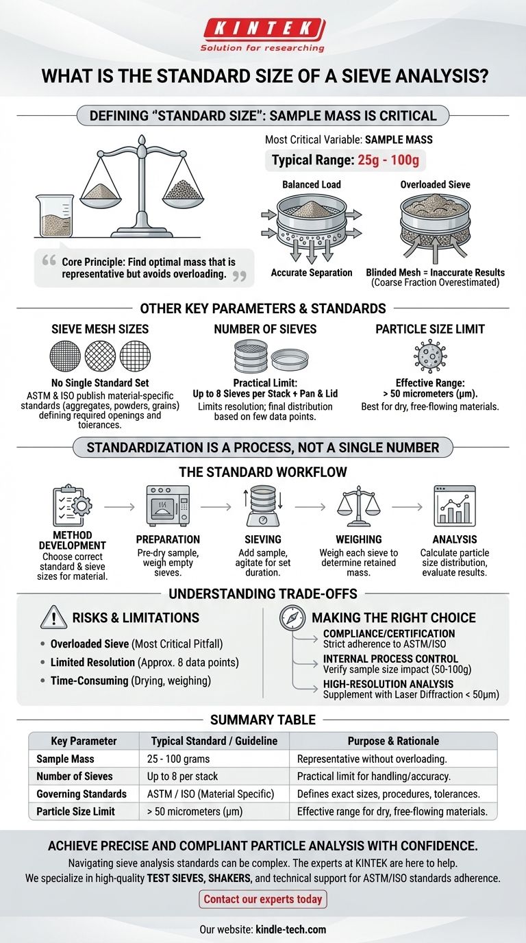 Quelle est la taille standard d'une analyse granulométrique par tamisage ? La clé d'une distribution granulométrique précise Guide Visuel