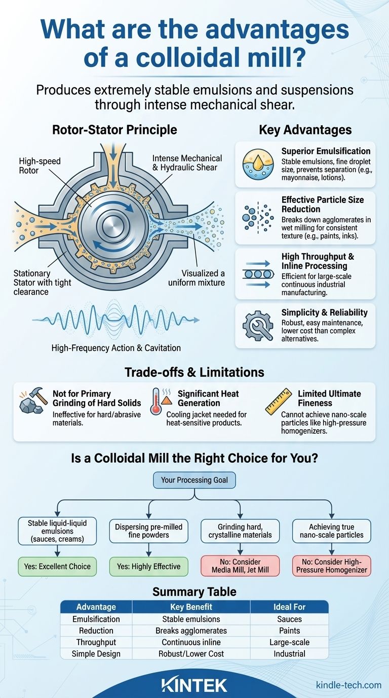Quels sont les avantages d'un broyeur colloïdal ? Obtenez une émulsification supérieure et un traitement à haut débit Guide Visuel