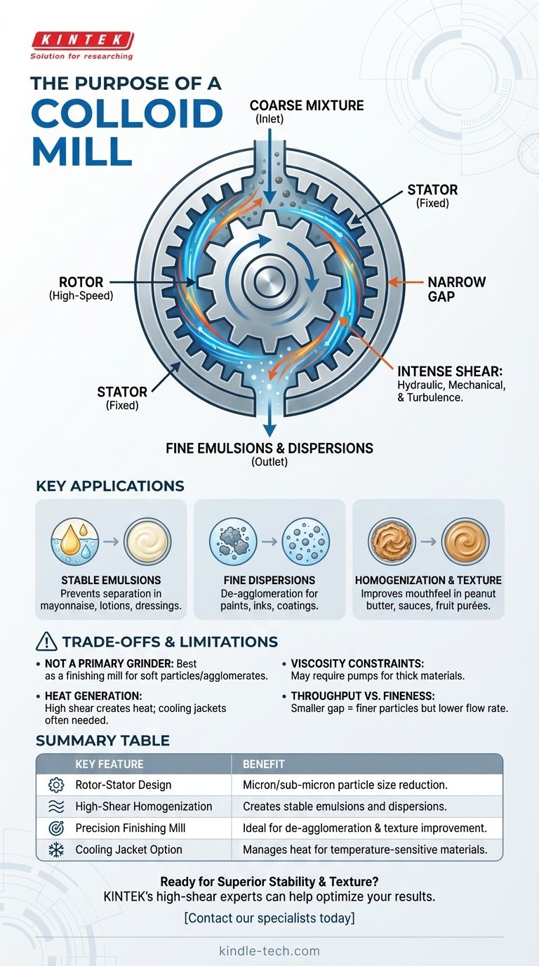 콜로이드 밀의 목적은 무엇입니까? 초미세 유화액 및 분산액 구현 시각적 가이드