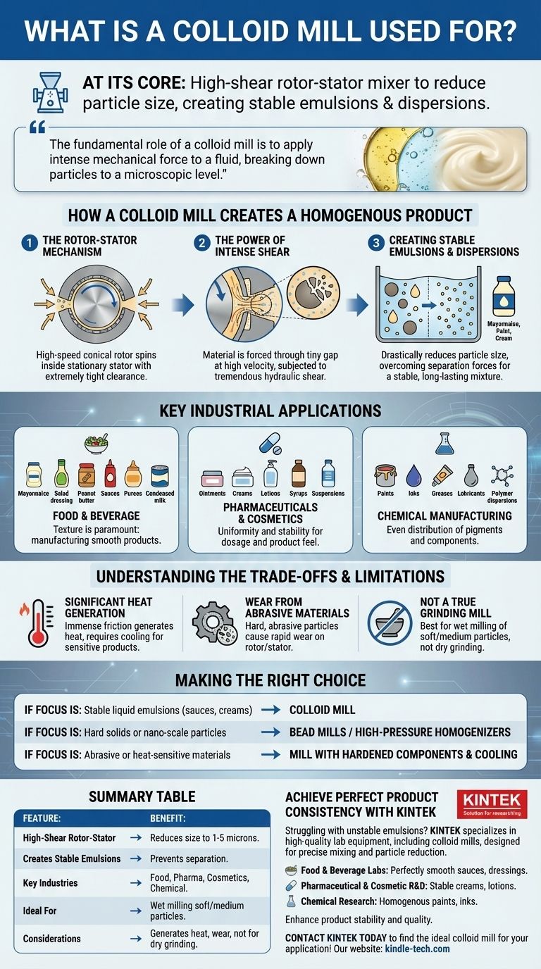 À quoi sert un broyeur colloïdal ? Créer des émulsions et des dispersions stables Guide Visuel