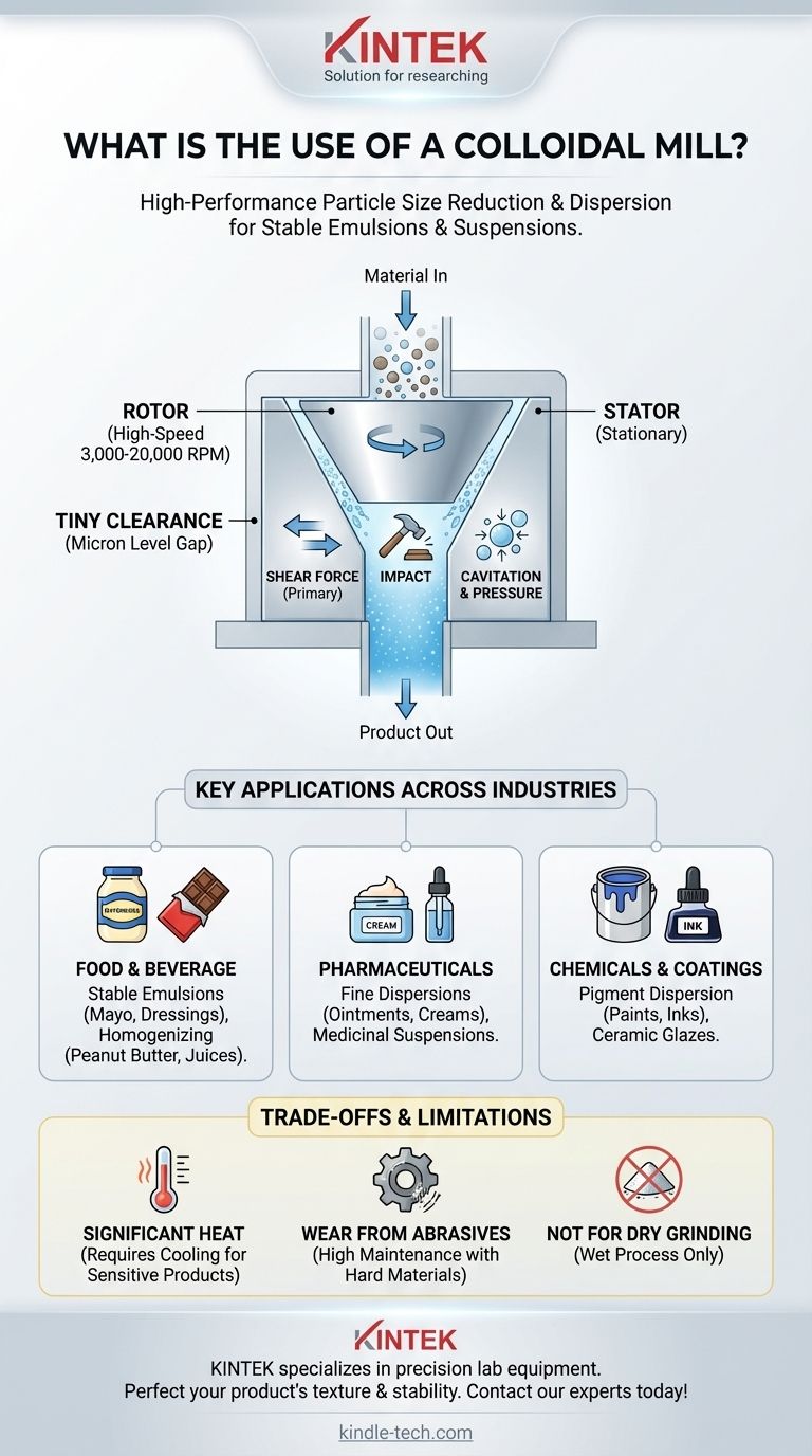 胶体磨的用途是什么？实现完美的乳液和精细分散体 图解指南