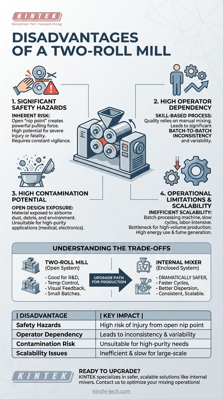 二本ロールミルの欠点は何ですか？主な安全上のリスクと一貫性の問題 ビジュアルガイド