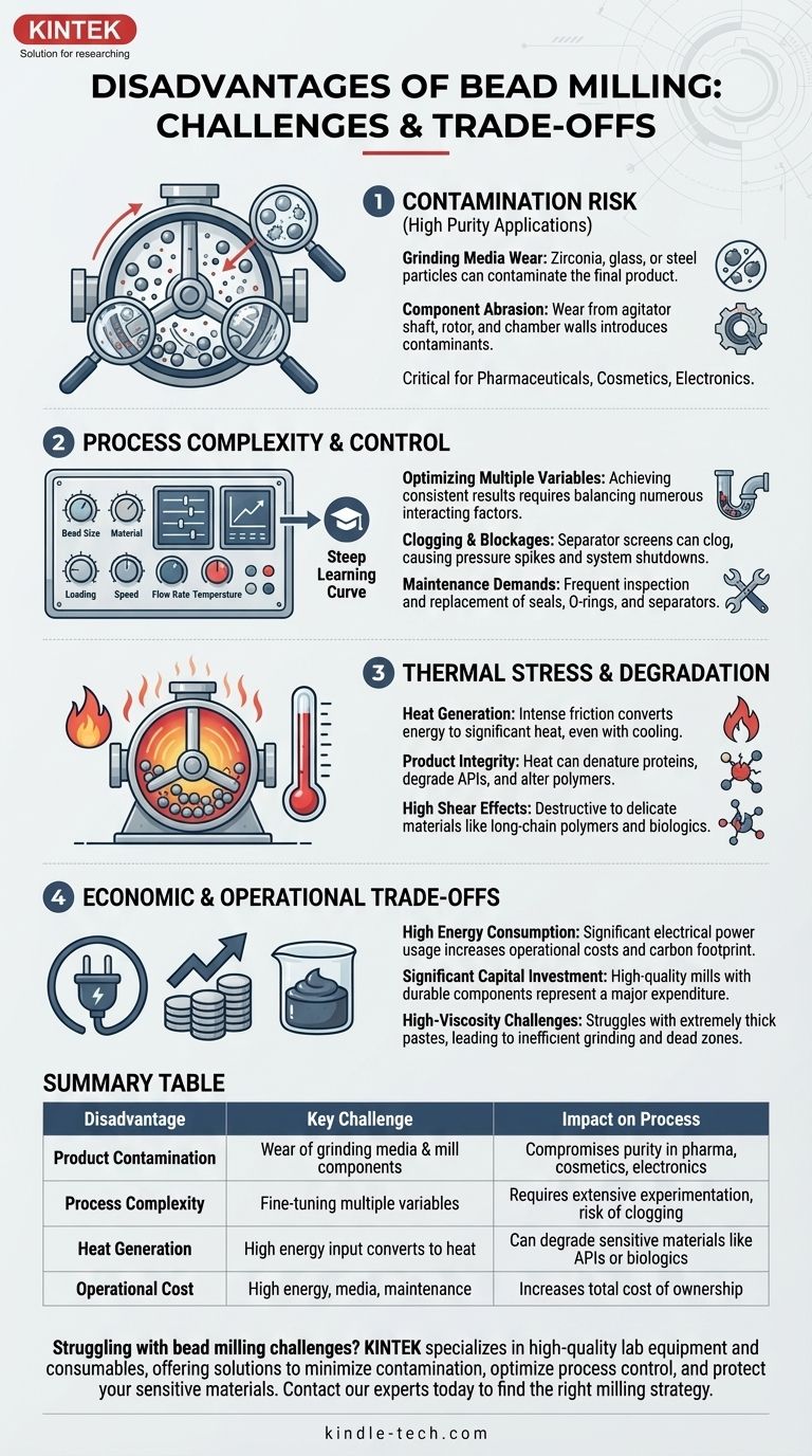 What are the disadvantages of bead milling? Managing Contamination, Heat, and Process Complexity Visual Guide