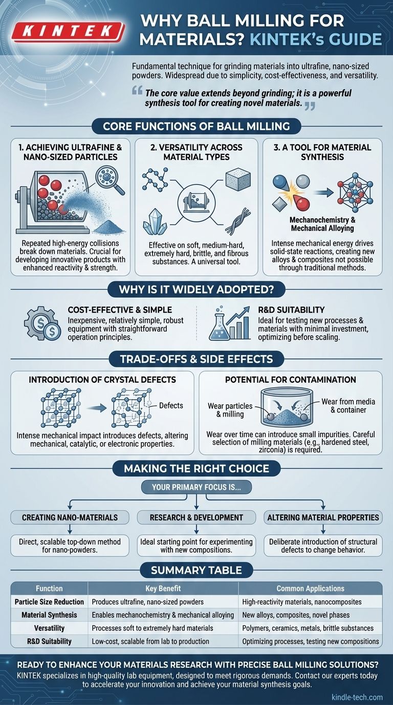 Pourquoi avons-nous utilisé le broyage à billes pour les matériaux ? Atteindre une réduction précise de la taille des particules et une synthèse de matériaux Guide Visuel