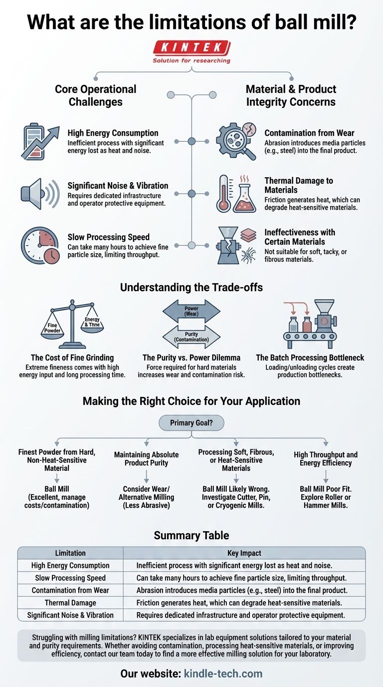 볼 밀의 한계는 무엇입니까? 효율성 및 순도의 주요 단점 시각적 가이드