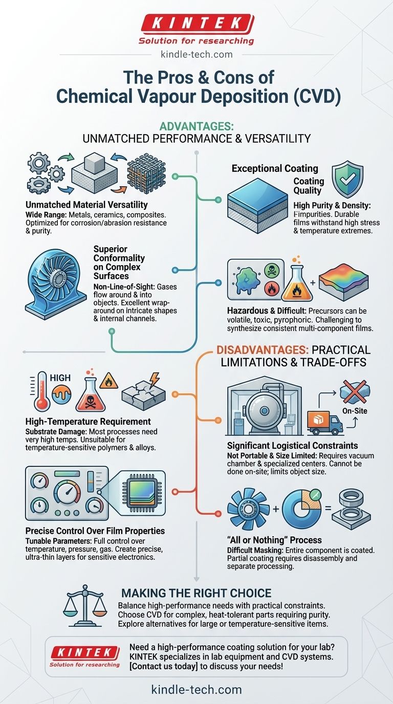 ما هي مزايا وعيوب الترسيب الكيميائي للبخار؟ دليل للطلاءات عالية الأداء دليل مرئي