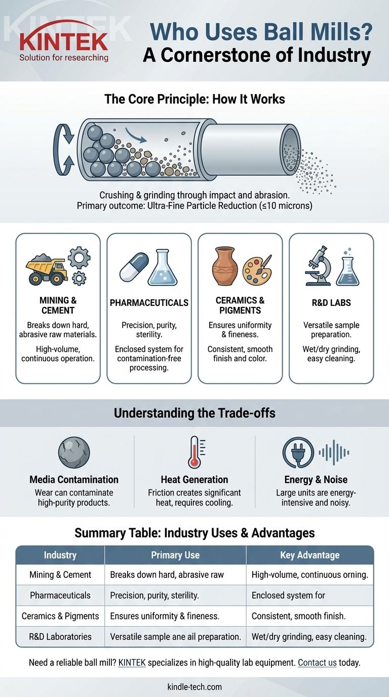 Кто использует шаровую мельницу? От горнодобывающей промышленности до фармацевтики: откройте для себя ее универсальные применения Визуальное руководство