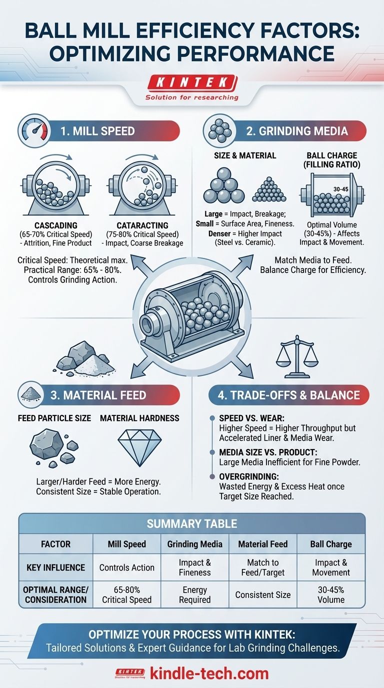 ما هي العوامل التي تؤثر على كفاءة مطحنة الكرات؟ إتقان المتغيرات الأربعة الرئيسية للطحن الأمثل دليل مرئي